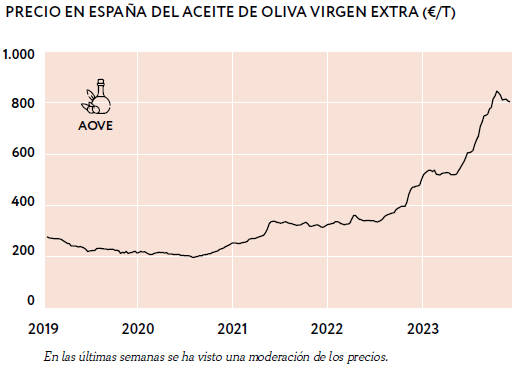 Evolución del precio del aceite de oliva virgen extra en España